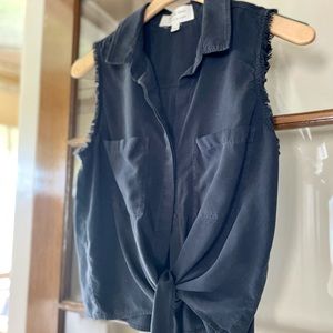 Cloth & Stone Dusty Black Lyocell Blouse Sz M